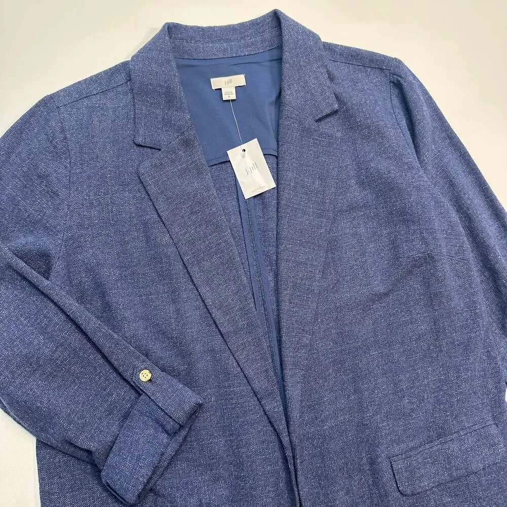 J. Jill Unstructured Oversized Open Front Long Blazer Size Medium NWT